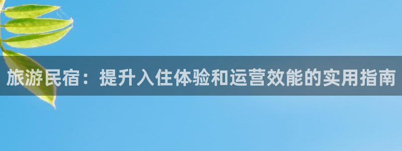 球盟会体育登录注册|旅游民宿：提升入住体验和运营效能的实用指南